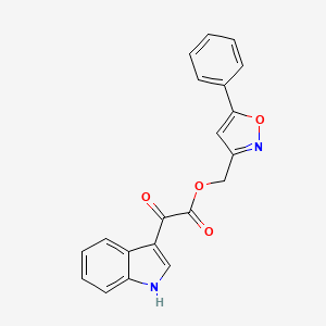 molecular formula C20H14N2O4 B2700095 (5-苯基异噁唑-3-基)甲基-2-(1H-吲哚-3-基)-2-氧代乙酸酯 CAS No. 946238-04-6