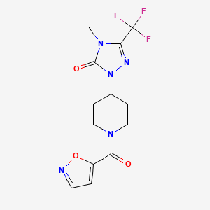 molecular formula C13H14F3N5O3 B2700096 1-(1-(isoxazole-5-carbonyl)piperidin-4-yl)-4-methyl-3-(trifluoromethyl)-1H-1,2,4-triazol-5(4H)-one CAS No. 2034510-96-6