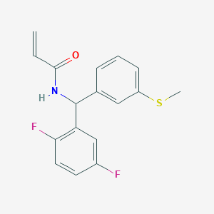 molecular formula C17H15F2NOS B2700098 N-[(2,5-Difluorophenyl)-(3-methylsulfanylphenyl)methyl]prop-2-enamide CAS No. 2305467-46-1