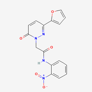 molecular formula C16H12N4O5 B2700099 2-[3-(furan-2-yl)-6-oxopyridazin-1-yl]-N-(2-nitrophenyl)acetamide CAS No. 899989-35-6
