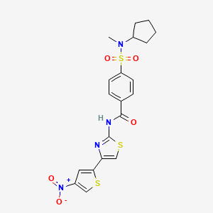 molecular formula C20H20N4O5S3 B2700108 4-(N-环戊基-N-甲基磺酰基)-N-(4-(4-硝基噻吩-2-基)噻唑-2-基)苯甲酰胺 CAS No. 941914-88-1
