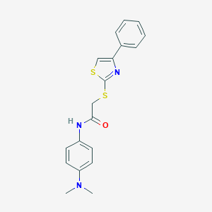 molecular formula C19H19N3OS2 B270011 N-[4-(dimethylamino)phenyl]-2-[(4-phenyl-1,3-thiazol-2-yl)sulfanyl]acetamide 