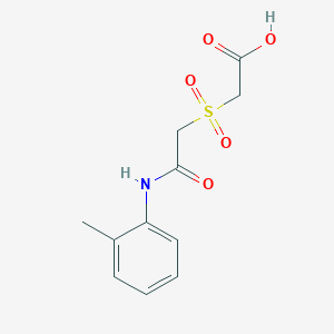 molecular formula C11H13NO5S B2700111 2-{[2-Oxo-2-(2-toluidino)ethyl]sulfonyl}acetic acid CAS No. 344267-97-6