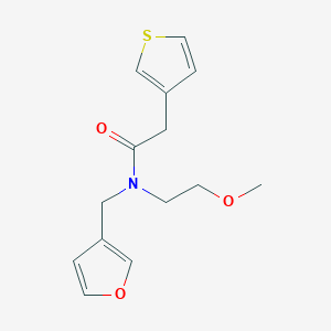 N-(furan-3-ylmethyl)-N-(2-methoxyethyl)-2-(thiophen-3-yl)acetamide