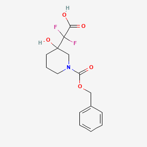 2,2-Difluoro-2-(3-hydroxy-1-phenylmethoxycarbonylpiperidin-3-yl)acetic acid