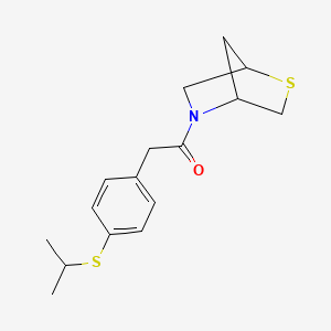 molecular formula C16H21NOS2 B2700125 1-(2-Thia-5-azabicyclo[2.2.1]heptan-5-yl)-2-(4-(isopropylthio)phenyl)ethanone CAS No. 2034208-52-9