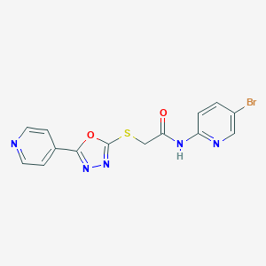 molecular formula C14H10BrN5O2S B270013 N-(5-bromo-2-pyridinyl)-2-{[5-(4-pyridinyl)-1,3,4-oxadiazol-2-yl]sulfanyl}acetamide 