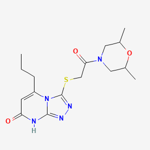 3-((2-(2,6-dimethylmorpholino)-2-oxoethyl)thio)-5-propyl-[1,2,4]triazolo[4,3-a]pyrimidin-7(8H)-one