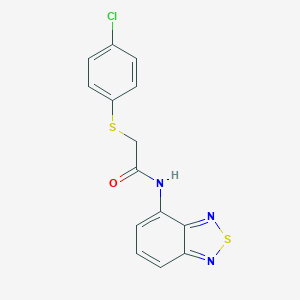molecular formula C14H10ClN3OS2 B270014 N-(2,1,3-benzothiadiazol-4-yl)-2-[(4-chlorophenyl)sulfanyl]acetamide 