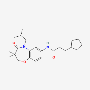 3-cyclopentyl-N-(5-isobutyl-3,3-dimethyl-4-oxo-2,3,4,5-tetrahydrobenzo[b][1,4]oxazepin-7-yl)propanamide