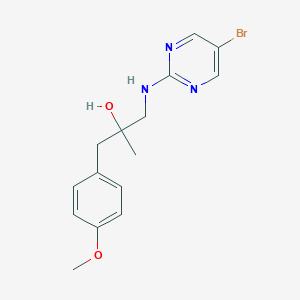 molecular formula C15H18BrN3O2 B2700144 1-[(5-Bromopyrimidin-2-yl)amino]-3-(4-methoxyphenyl)-2-methylpropan-2-ol CAS No. 2380064-06-0