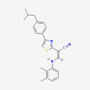 (Z)-3-((2,3-dimethylphenyl)amino)-2-(4-(4-isobutylphenyl)thiazol-2-yl)acrylonitrile
