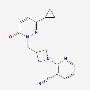 2-{3-[(3-Cyclopropyl-6-oxo-1,6-dihydropyridazin-1-yl)methyl]azetidin-1-yl}pyridine-3-carbonitrile