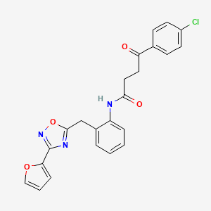 molecular formula C23H18ClN3O4 B2700153 4-(4-chlorophenyl)-N-(2-((3-(furan-2-yl)-1,2,4-oxadiazol-5-yl)methyl)phenyl)-4-oxobutanamide CAS No. 1797304-23-4