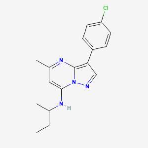 molecular formula C17H19ClN4 B2700155 N-(叔丁基)-3-(4-氯苯基)-5-甲基吡唑并[1,5-a]嘧啶-7-胺 CAS No. 899390-32-0