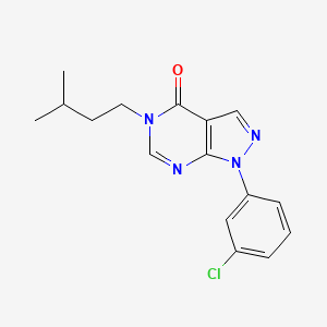 molecular formula C16H17ClN4O B2700161 1-(3-Chlorophenyl)-5-(3-methylbutyl)pyrazolo[3,4-d]pyrimidin-4-one CAS No. 895015-32-4