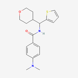 molecular formula C19H24N2O2S B2700162 4-(dimethylamino)-N-[(oxan-4-yl)(thiophen-2-yl)methyl]benzamide CAS No. 2097912-42-8
