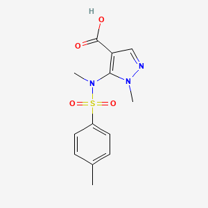 molecular formula C13H15N3O4S B2700171 1-甲基-5-(N-甲基-4-甲基苯磺酰氨基)-1H-吡唑-4-甲酸 CAS No. 1017666-09-9