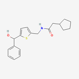 molecular formula C19H23NO2S B2700181 2-cyclopentyl-N-((5-(hydroxy(phenyl)methyl)thiophen-2-yl)methyl)acetamide CAS No. 1797277-86-1