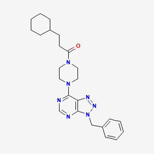 molecular formula C24H31N7O B2700183 1-(4-(3-benzyl-3H-[1,2,3]triazolo[4,5-d]pyrimidin-7-yl)piperazin-1-yl)-3-cyclohexylpropan-1-one CAS No. 920389-31-7