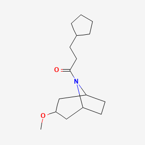 3-cyclopentyl-1-((1R,5S)-3-methoxy-8-azabicyclo[3.2.1]octan-8-yl)propan-1-one