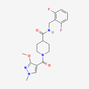 molecular formula C19H22F2N4O3 B2700192 N-(2,6-difluorobenzyl)-1-(3-methoxy-1-methyl-1H-pyrazole-4-carbonyl)piperidine-4-carboxamide CAS No. 1226441-80-0