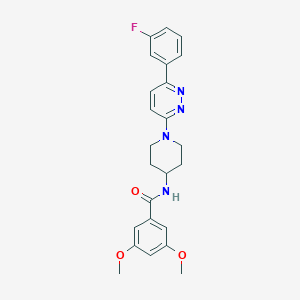 molecular formula C24H25FN4O3 B2700194 N-(1-(6-(3-fluorophenyl)pyridazin-3-yl)piperidin-4-yl)-3,5-dimethoxybenzamide CAS No. 1396630-10-6