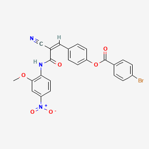 molecular formula C24H16BrN3O6 B2700197 [4-[(Z)-2-Cyano-3-(2-methoxy-4-nitroanilino)-3-oxoprop-1-enyl]phenyl] 4-bromobenzoate CAS No. 380475-13-8