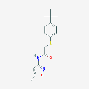 molecular formula C16H20N2O2S B270020 2-[(4-tert-butylphenyl)sulfanyl]-N-(5-methyl-3-isoxazolyl)acetamide 