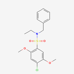 molecular formula C17H20ClNO4S B2700202 N-benzyl-4-chloro-N-ethyl-2,5-dimethoxybenzenesulfonamide CAS No. 1018158-71-8