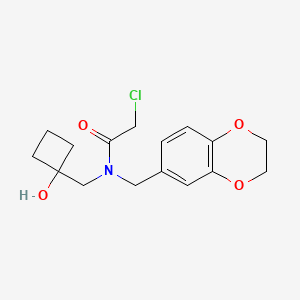 molecular formula C16H20ClNO4 B2700204 2-Chloro-N-(2,3-dihydro-1,4-benzodioxin-6-ylmethyl)-N-[(1-hydroxycyclobutyl)methyl]acetamide CAS No. 2411218-22-7