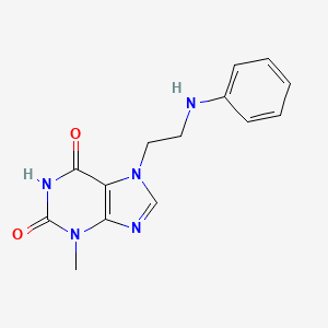 molecular formula C14H15N5O2 B2700207 7-(2-苯胺基乙基)-3-甲基嘌呤-2,6-二酮 CAS No. 383880-08-8