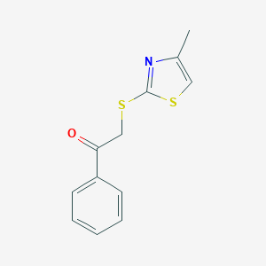 molecular formula C12H11NOS2 B270022 2-[(4-Methyl-1,3-thiazol-2-yl)sulfanyl]-1-phenylethanone 