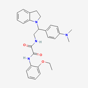 molecular formula C28H32N4O3 B2700221 N1-(2-(4-(dimethylamino)phenyl)-2-(indolin-1-yl)ethyl)-N2-(2-ethoxyphenyl)oxalamide CAS No. 941869-86-9