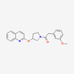 molecular formula C22H22N2O3 B2700224 2-(3-甲氧基苯基)-1-(3-(喹啉-2-基氧基)吡咯啉-1-基)乙酮 CAS No. 2034616-34-5