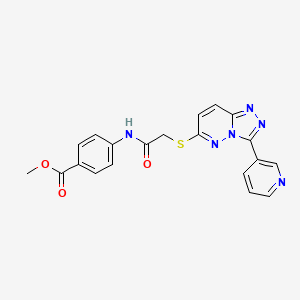 molecular formula C20H16N6O3S B2700226 甲基-4-(2-((3-(吡啶-3-基)-[1,2,4]三唑并[4,3-b]吡啶-6-基)硫)乙酰胺基)苯甲酸酯 CAS No. 868968-87-0