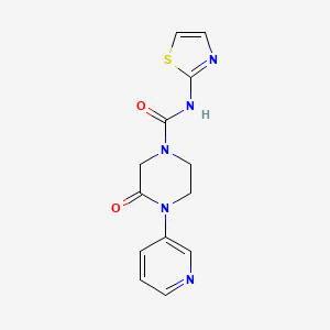 molecular formula C13H13N5O2S B2700235 3-Oxo-4-pyridin-3-yl-N-(1,3-thiazol-2-yl)piperazine-1-carboxamide CAS No. 2380041-04-1