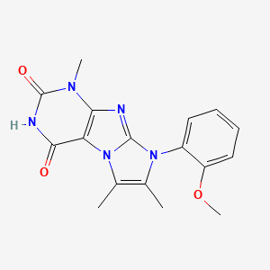 molecular formula C17H17N5O3 B2700238 8-(2-methoxyphenyl)-1,6,7-trimethyl-1H-imidazo[2,1-f]purine-2,4(3H,8H)-dione CAS No. 879450-48-3