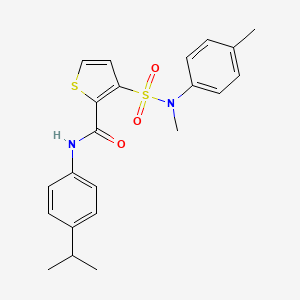 molecular formula C22H24N2O3S2 B2700241 3-[methyl(4-methylphenyl)sulfamoyl]-N-[4-(propan-2-yl)phenyl]thiophene-2-carboxamide CAS No. 1207059-86-6