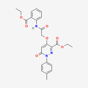 molecular formula C25H25N3O7 B2700246 乙酸-4-(2-((2-(乙氧羰基)苯基)氨基)-2-氧代乙氧基)-6-氧代-1-(对甲苯基)-1,6-二氢吡啶嘧啶-3-羧酸酯 CAS No. 899992-91-7