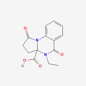 molecular formula C14H14N2O4 B2700247 4-ethyl-1,5-dioxo-1H,2H,3H,3aH,4H,5H-pyrrolo[1,2-a]quinazoline-3a-carboxylic acid CAS No. 868238-09-9