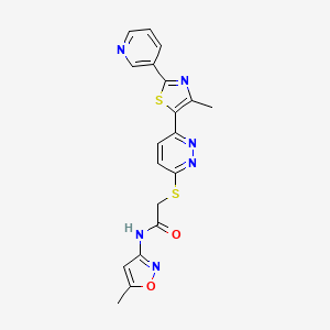 2-((6-(4-methyl-2-(pyridin-3-yl)thiazol-5-yl)pyridazin-3-yl)thio)-N-(5-methylisoxazol-3-yl)acetamide