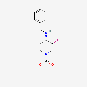 molecular formula C17H25FN2O2 B2700253 rel-(3R,4R)-4-Benzylamino-1-[tert-butoxycarbonyl]-3-fluoropiperidine CAS No. 211108-52-0