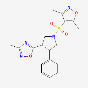 5-(1-((3,5-Dimethylisoxazol-4-yl)sulfonyl)-4-phenylpyrrolidin-3-yl)-3-methyl-1,2,4-oxadiazole