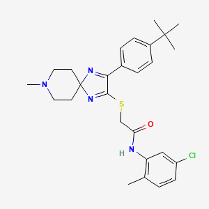 2-((3-(4-(tert-butyl)phenyl)-8-methyl-1,4,8-triazaspiro[4.5]deca-1,3-dien-2-yl)thio)-N-(5-chloro-2-methylphenyl)acetamide