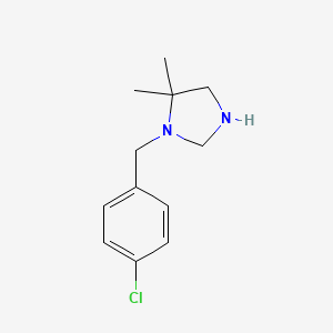 molecular formula C12H17ClN2 B2700261 1-[(4-Chlorophenyl)methyl]-5,5-dimethylimidazolidine CAS No. 1379610-46-4
