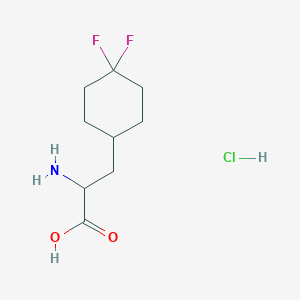 molecular formula C9H16ClF2NO2 B2700265 2-Amino-3-(4,4-difluorocyclohexyl)propanoic acid;hydrochloride CAS No. 2490404-05-0