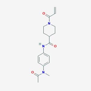 molecular formula C18H23N3O3 B2700270 N-[4-[Acetyl(methyl)amino]phenyl]-1-prop-2-enoylpiperidine-4-carboxamide CAS No. 2361749-09-7
