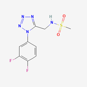 molecular formula C9H9F2N5O2S B2700272 N-((1-(3,4-difluorophenyl)-1H-tetrazol-5-yl)methyl)methanesulfonamide CAS No. 920467-68-1