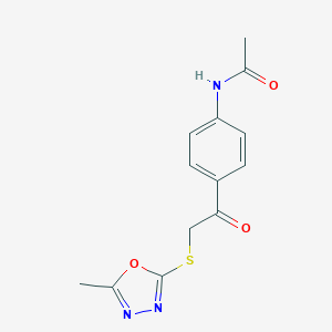 molecular formula C13H13N3O3S B270030 N-(4-{[(5-methyl-1,3,4-oxadiazol-2-yl)sulfanyl]acetyl}phenyl)acetamide 